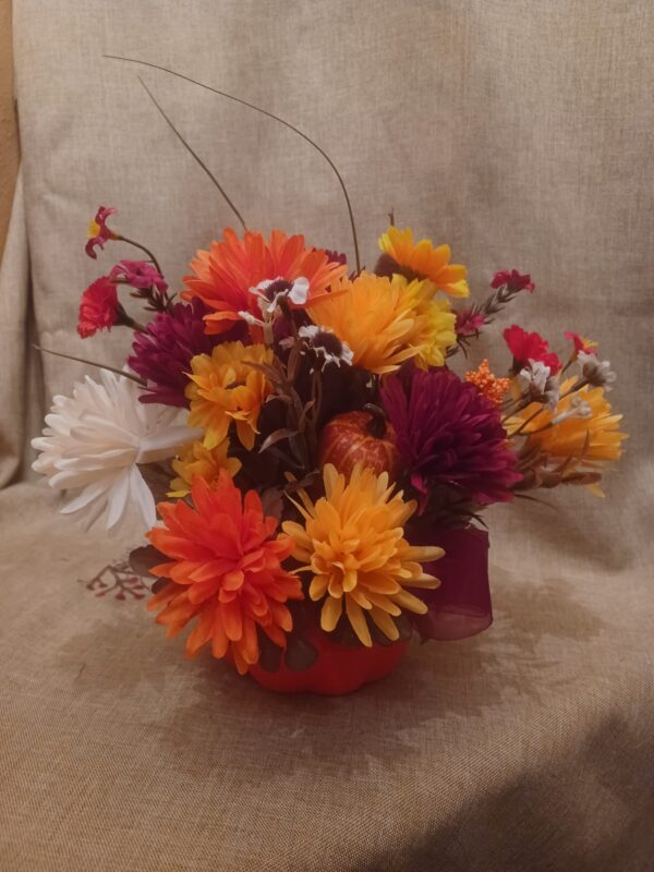 Fall Arrangement with a Pumpkin